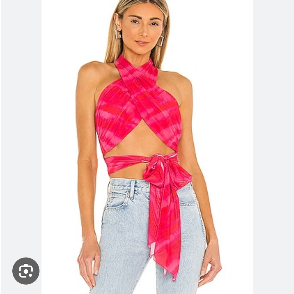HOURS by revolve pink wrap top
